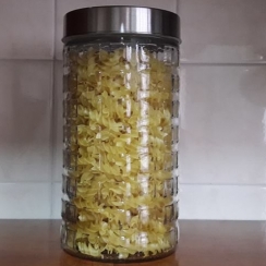 Pote de vidro c/tampa inox