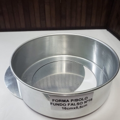 Forma p/bolo redonda fundo falso N�16