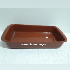 Travessa retangular marrom 1200ml.