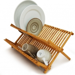 Escorredor 12 pratos de bambu