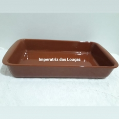 Travessa retangular marrom 1600ml.