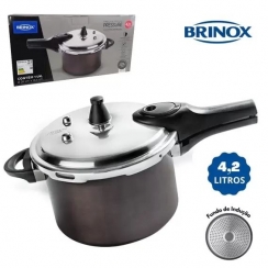 Panela de press�o fundo p/indu��o 4,2lL.