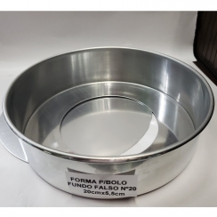 Forma p/bolo redonda fundo falso N�20