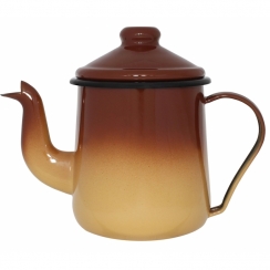 Bule esmaltado marrom 1L.