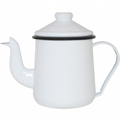 Bule esmaltado branco 1L.