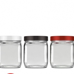 Pote de vidro quadrado 750ml.