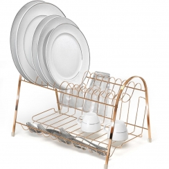 Escorredor 14 pratos  Rose Gold