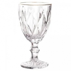 Ta�a diamond borda dourada 330ml.