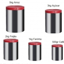 Conj. p/mantimentos inox