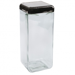 Pote de vidro quadrado 1,3L.