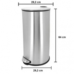 Lixeira inox c/pedal 30L.