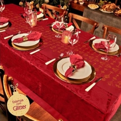 Toalha  renda Natal 1,55mx2,20m