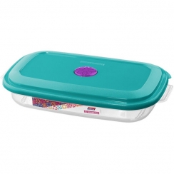 Pote retangular 605ml.