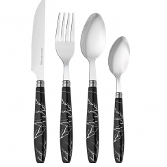 Faqueiro cabo marmore 24p�.