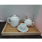 Bandeja retangular de bambu