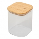 Pote de vidro tampa bambu