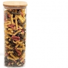 Pote de vidro tampa bambu 1,8L.