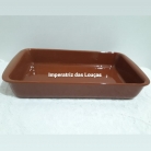 Travessa retangular marrom 1600ml.