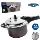 Panela de press�o fundo p/indu��o 4,2lL.