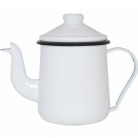 Bule esmaltado branco 1L.