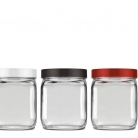 Pote de vidro quadrado 750ml.