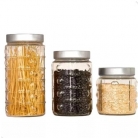 Jogo de potes de vidro 3p�.