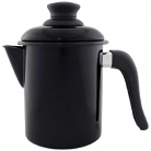 Leiteira esmaltada preta 900ml.