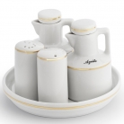 Galheteiro de porcelana 5p�.