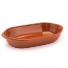 Travessa  oval marrom 32cm