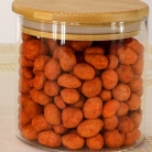 Pote de vidro c/tampa bambu 610ml.