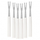 Garfos p/petiscos inox 6p�.